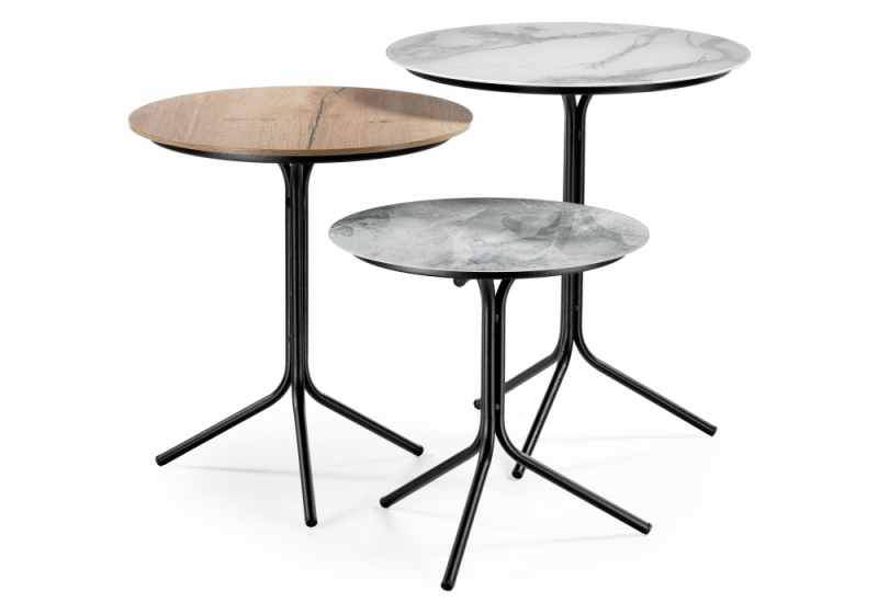 Журнальный стол Рускус белый мрамор / серый мрамор / галифакс (52x58,5). 