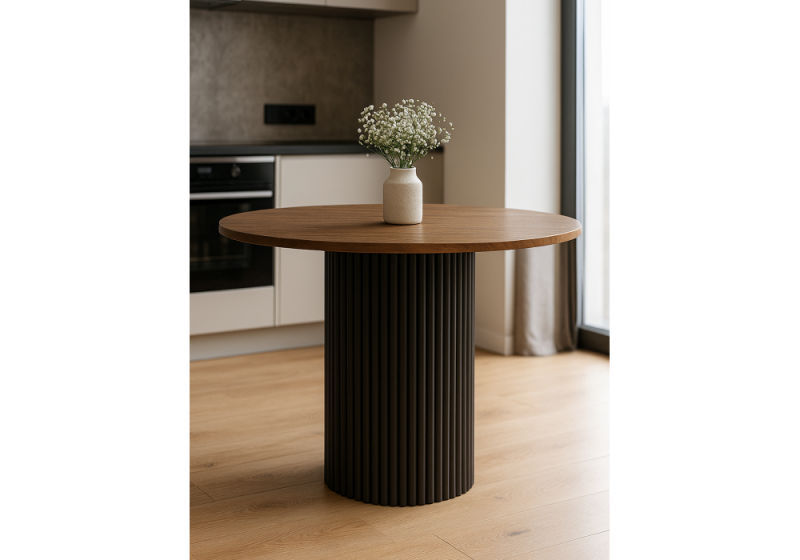 Стол деревянный Барел 89 орех кантри / черный (89x75)
