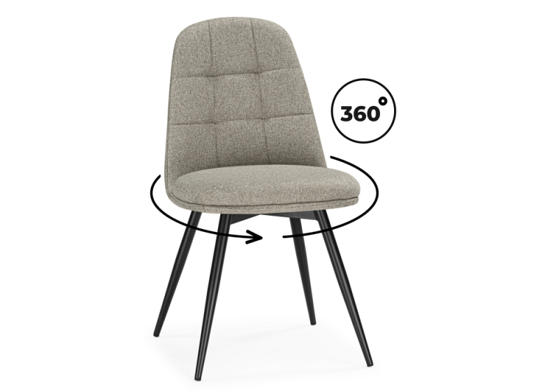 Стул на металлокаркасе Texas 1 поворотный бежевый / черный (43x57x87). 