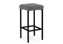 Барный стул Лофт кож.зам. темно-серый / черный матовый (35x35x65)