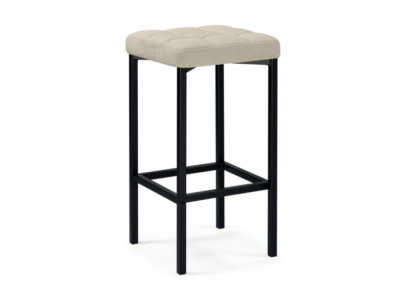 Барный стул Лофт ткань канди крем / черный матовый (35x35x65). 