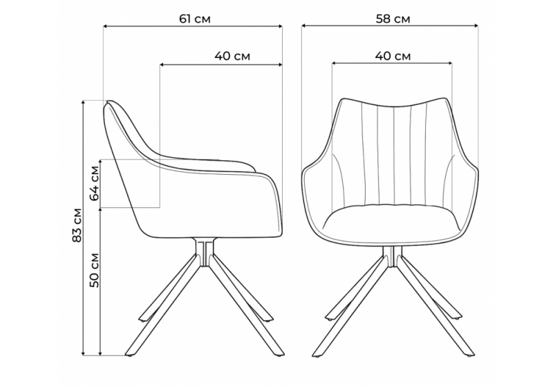 Стул на металлокаркасе Denever gray / black (58x61x83)