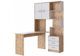 Компьютерный стол Ганор левый дуб вотан / белый (200)