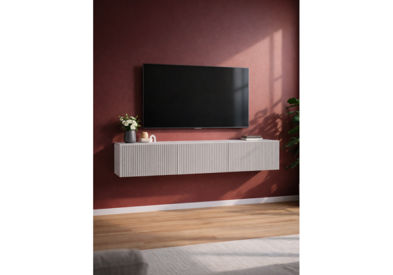 ТВ-тумба Гордиан 180 белый матовый / белый эгер (180x33x33)
