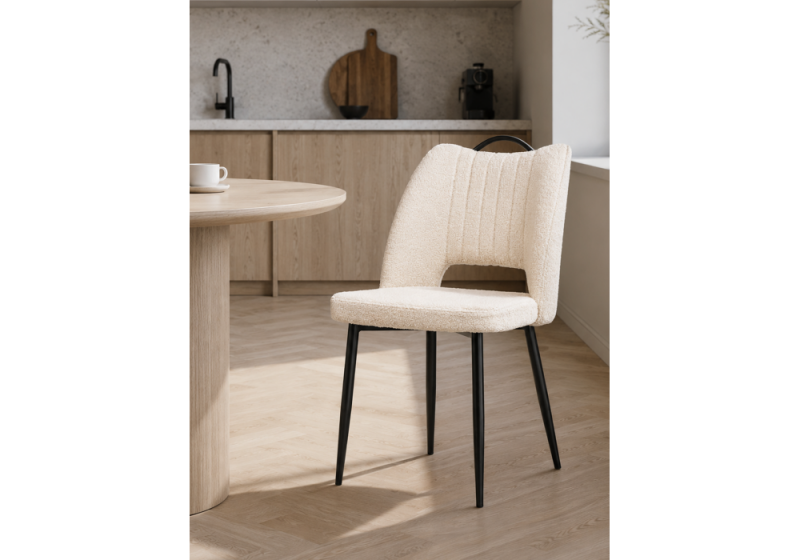Стул на металлокаркасе Barton beige / black (50x53x86)