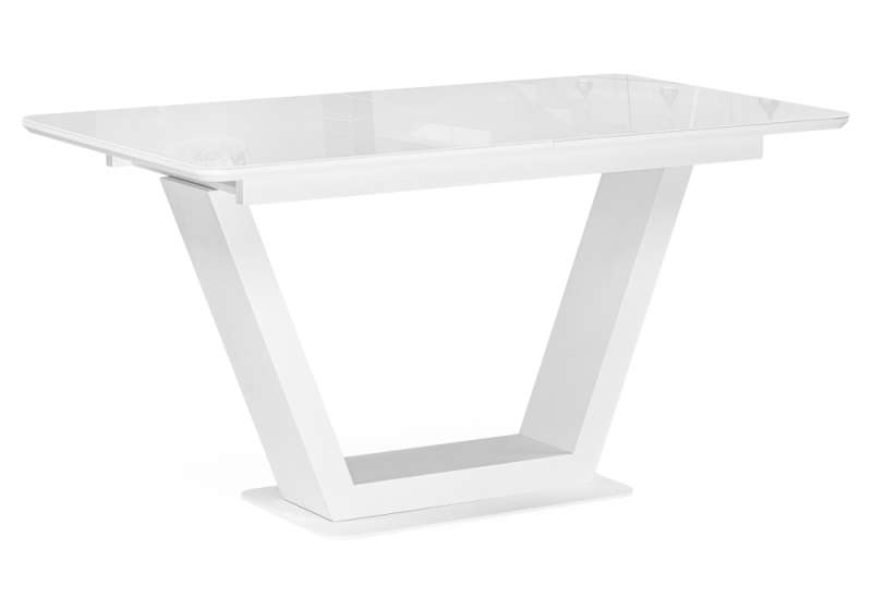 Стол стеклянный Иматра 140(180)х80х75 белый / белая шагрень (80x75). 